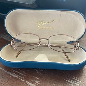 Tura MOD 522 brn metal eyeglasses with blue Tura Milan case